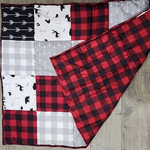 Buffalo Plaid Crib Set Red & Black - Picture 3 of 9